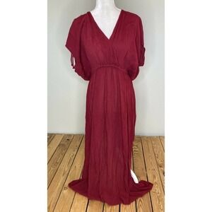 NWT AnM V Neck Maxi Dress Size Medium Women’s Wine